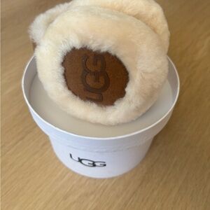 UGG Tan and Cream Shearling Earmuffs